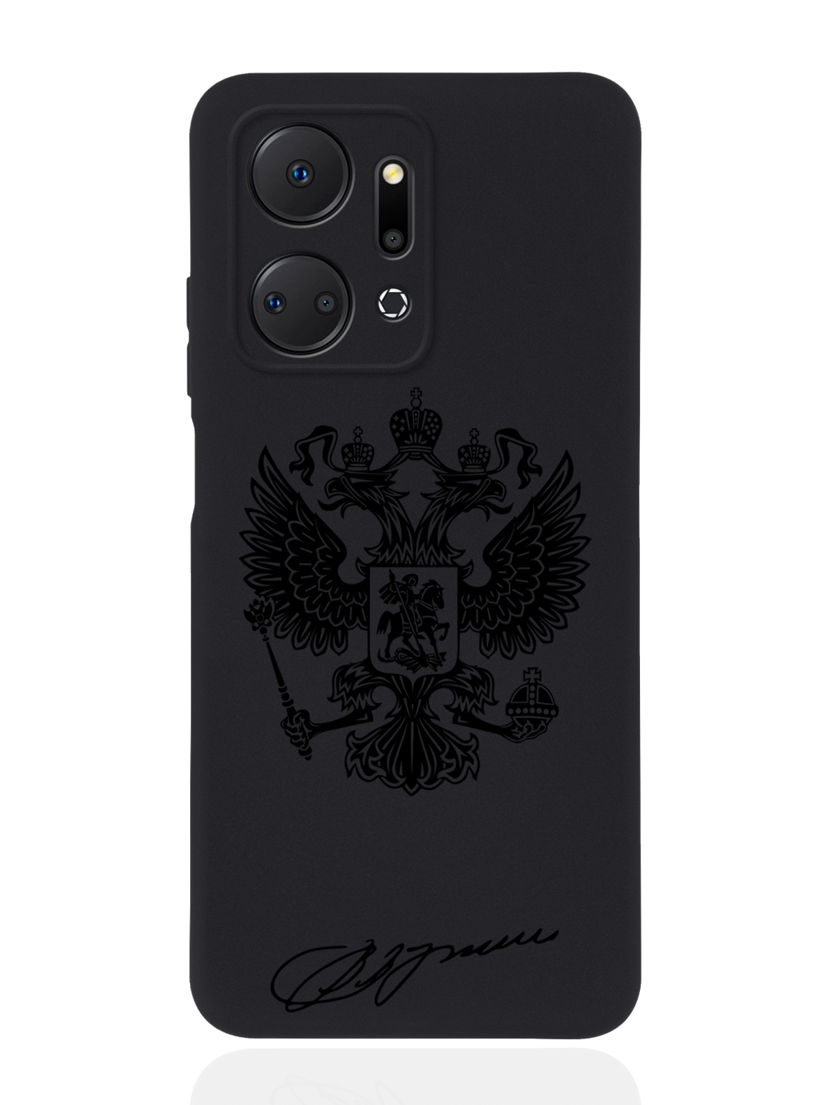 фото Чехол musthavecase для honor x7a черный лаковый герб черный