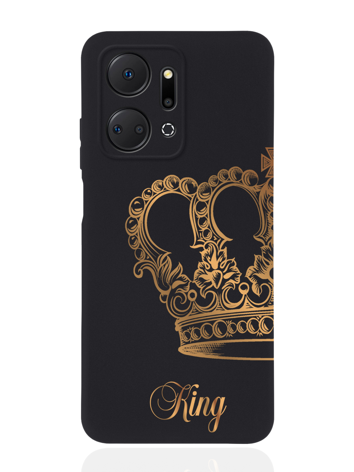 

Чехол MustHaveCase для Honor X7a Парный чехол корона King черный, Черный;золотистый