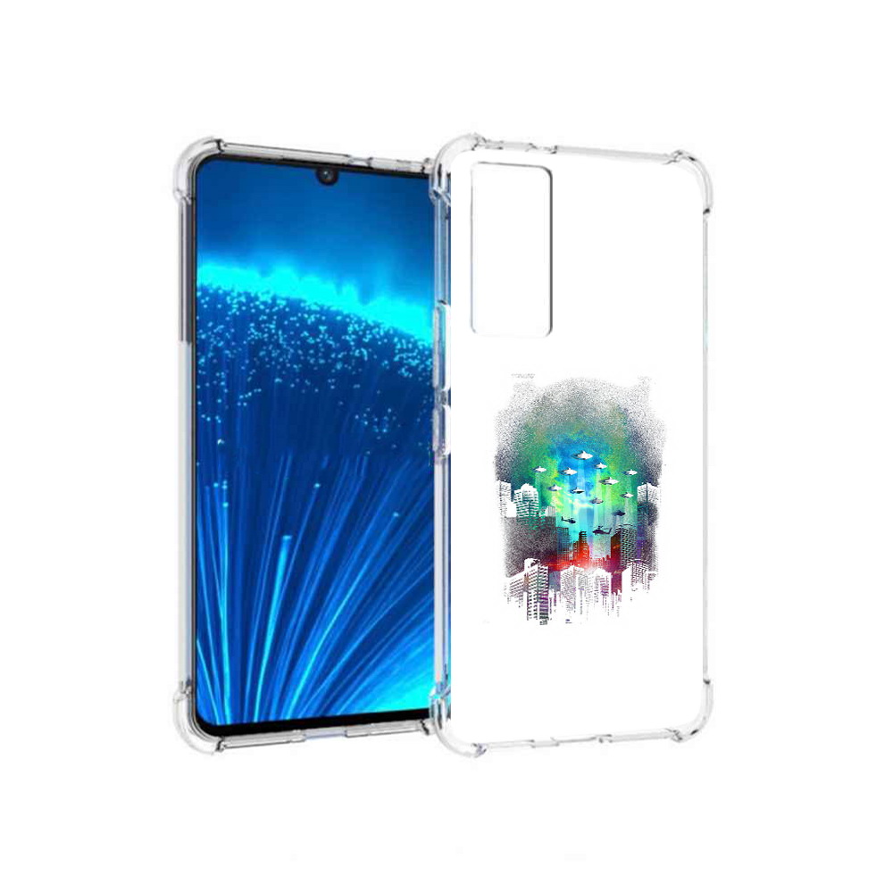 

Чехол MyPads Tocco для Vivo V21E город в свечении (PT226954.394.296), Прозрачный, Tocco