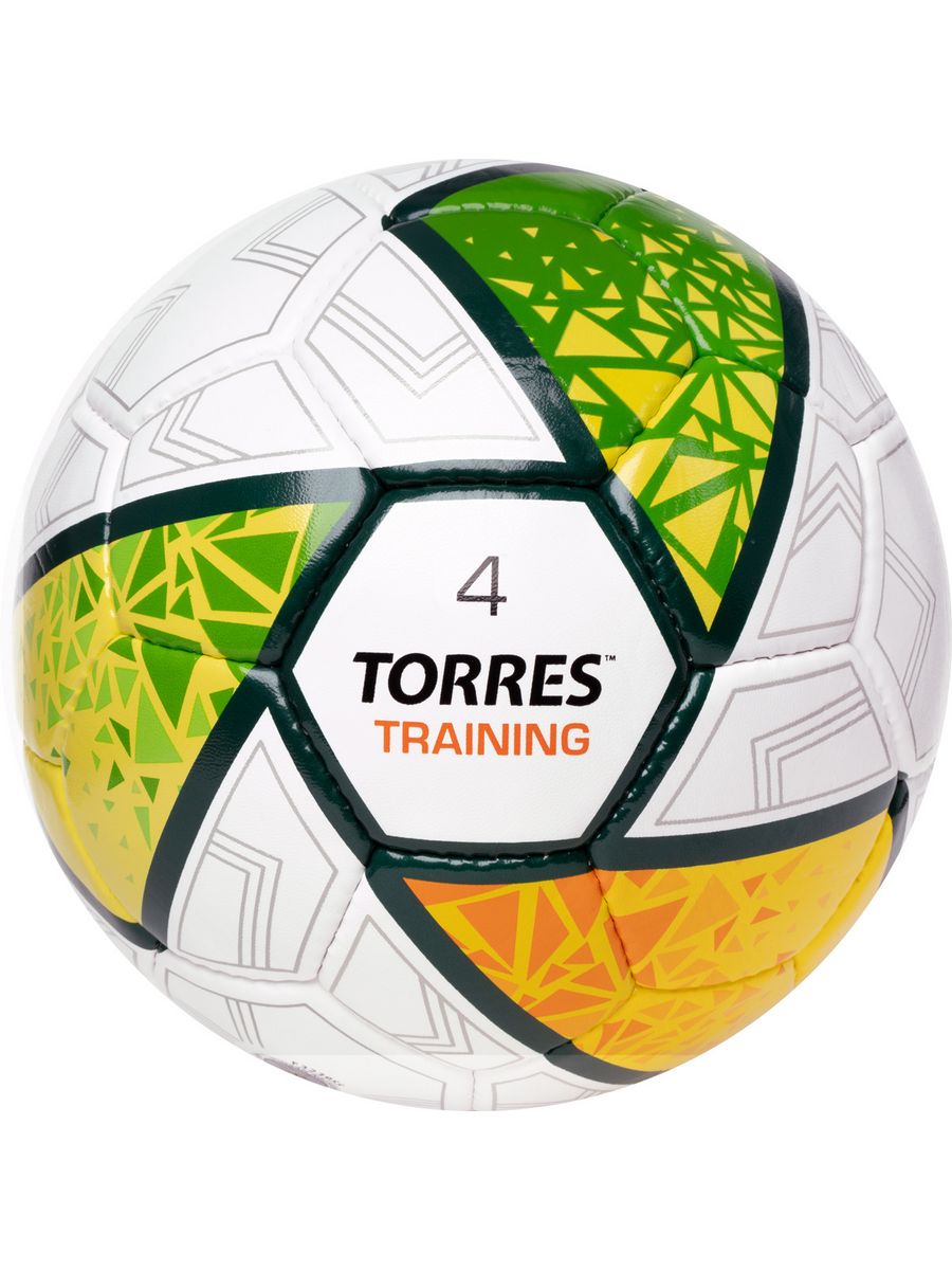 Мяч футбольный TORRES Training р.4 бело-зелено-серый
