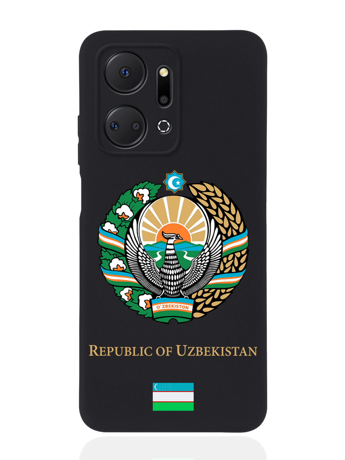 

Чехол SignumCase для Honor X7a Герб Узбекистана черный, Разноцветный
