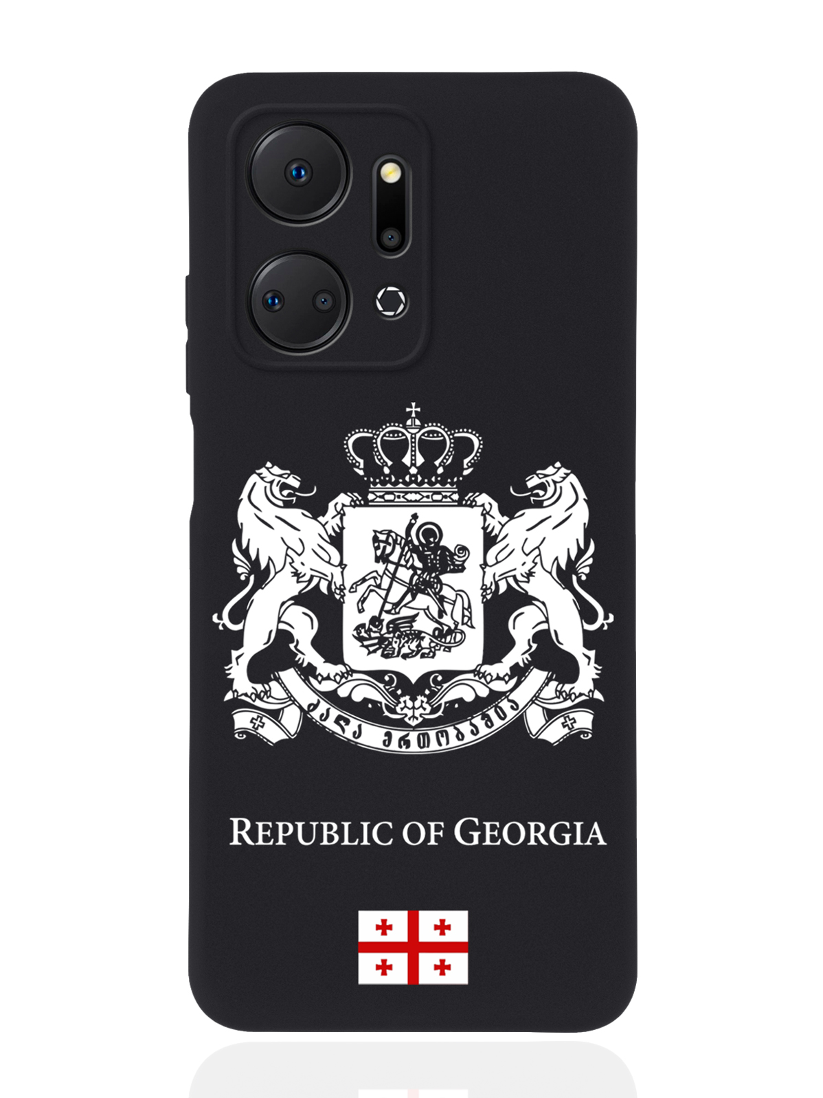 

Чехол SignumCase для Honor X7a Белый Герб Грузии черный, Золотистый;черный