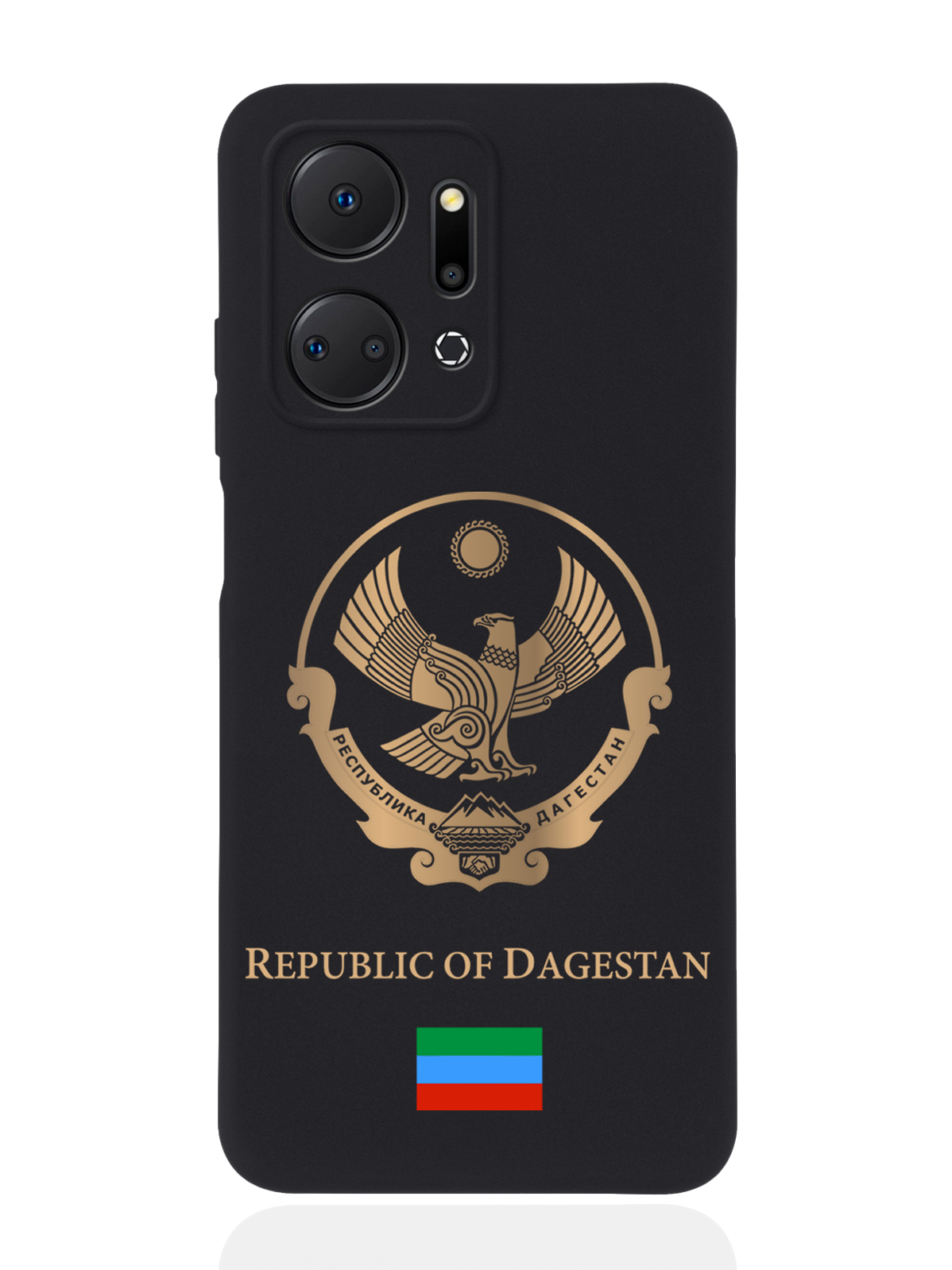 

Чехол SignumCase для Honor X7a Золотой Герб Дагестана черный, Золотистый;черный