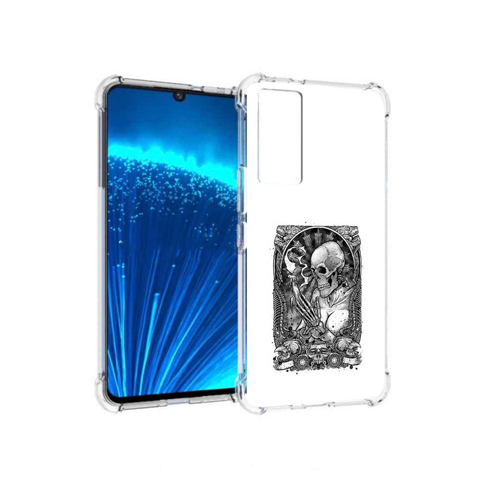 

Чехол MyPads Tocco для Vivo V21E девушка скелет (PT226954.394.316), Прозрачный, Tocco