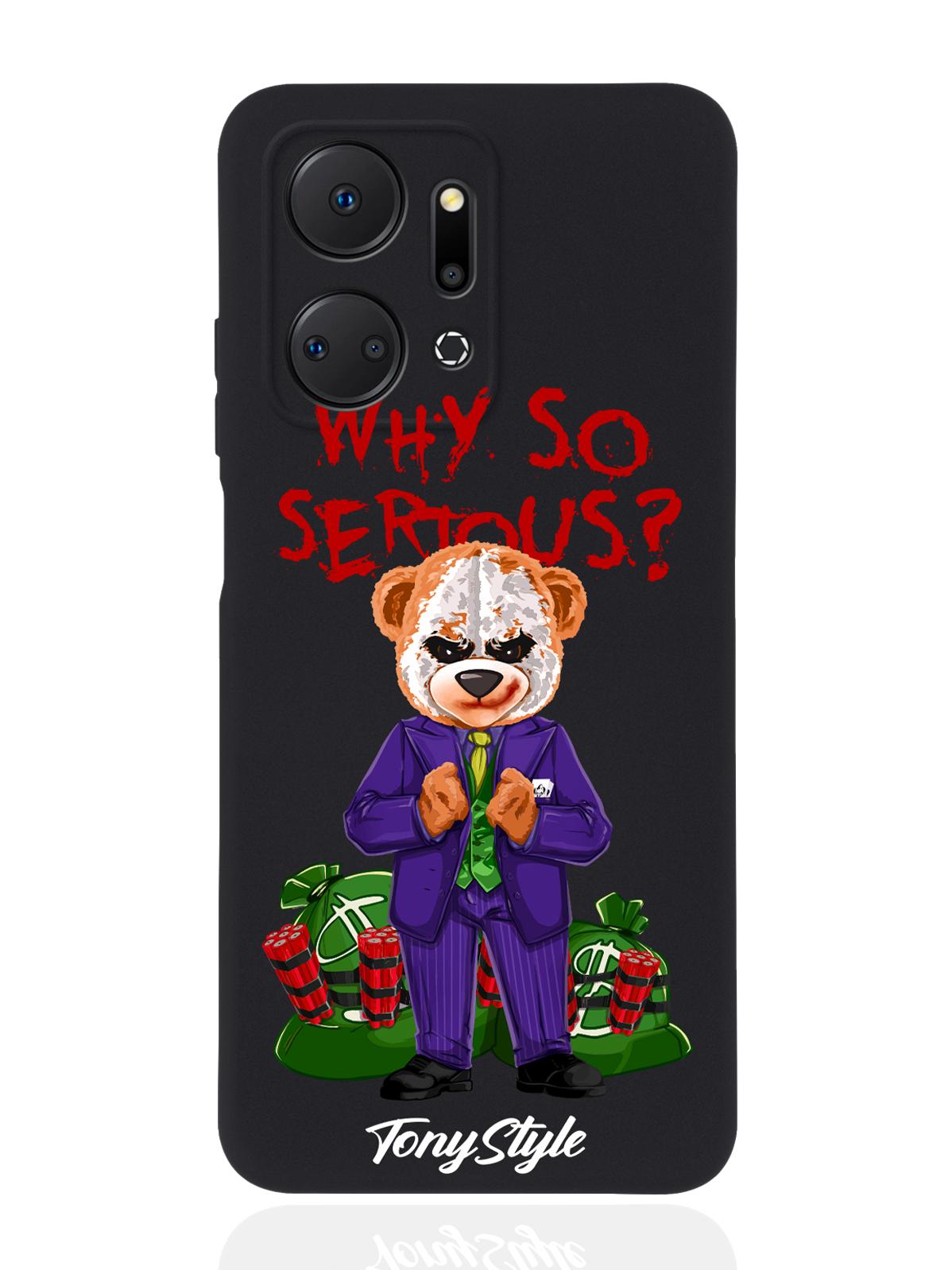 

Чехол Tony Style для Honor X7a Tony Style Why so serious черный, Разноцветный