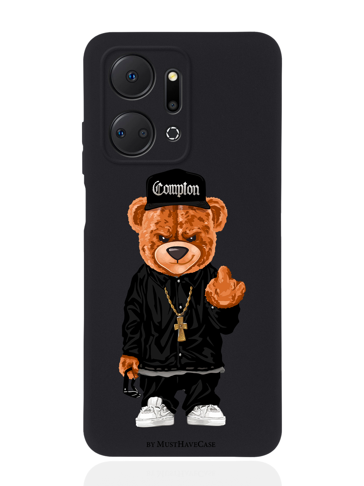 

Чехол MustHaveCase для Honor X7a Мишка Compton черный, Коричневый;черный;белый