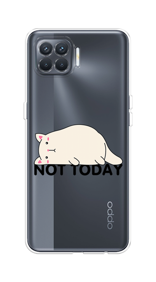 

Чехол на Oppo Reno 4 Lite/A93 "Cat not today", Белый;розовый;черный, 254550-1