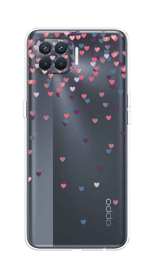 

Чехол на Oppo Reno 4 Lite/A93 "Посыпка сердечки", Розовый;фиолетовый, 254550-3