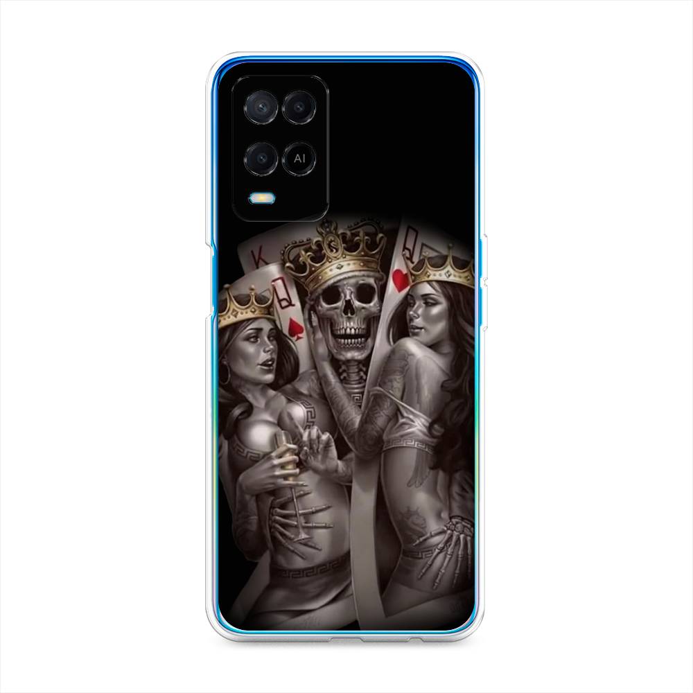 

Чехол для Oppo A54 "Карты король и королевы", Серый;желтый, 256150-6
