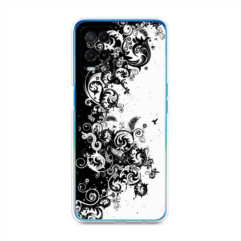 

Чехол для Oppo A54 "Черно белый узор", Белый;черный;серый, 256150-3
