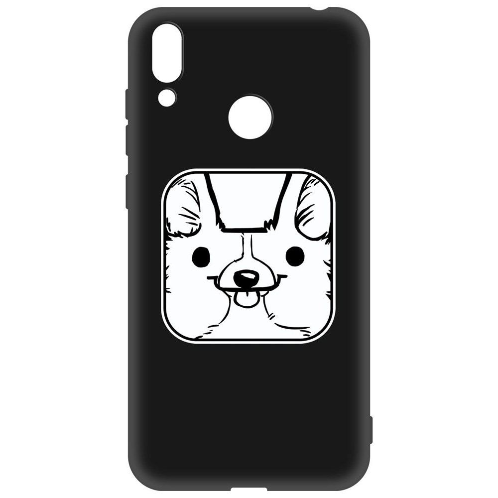 

Чехол-накладка Krutoff Soft Case Собачка в кубе для Huawei Y7 (2019) черный