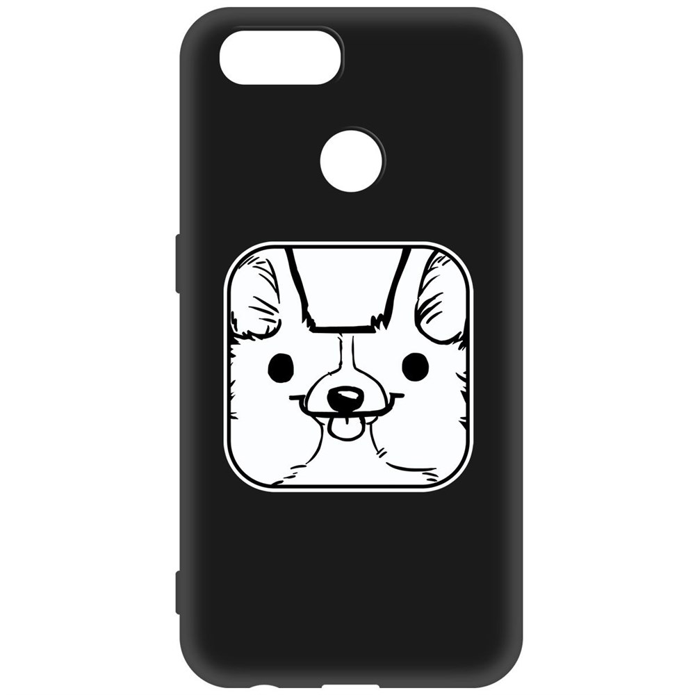 

Чехол-накладка Krutoff Soft Case Собачка в кубе для OPPO A12 черный
