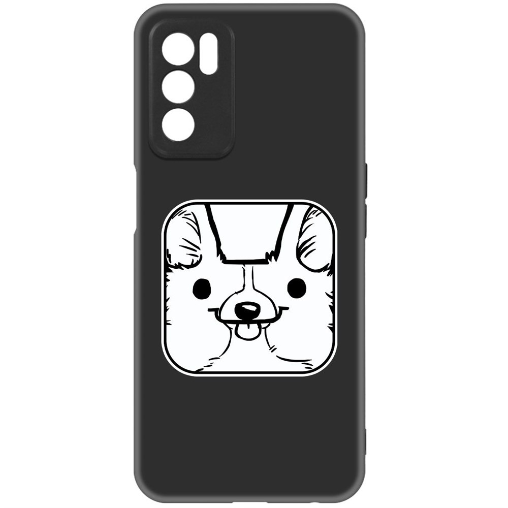 

Чехол-накладка Krutoff Soft Case Собачка в кубе для OPPO A16 черный