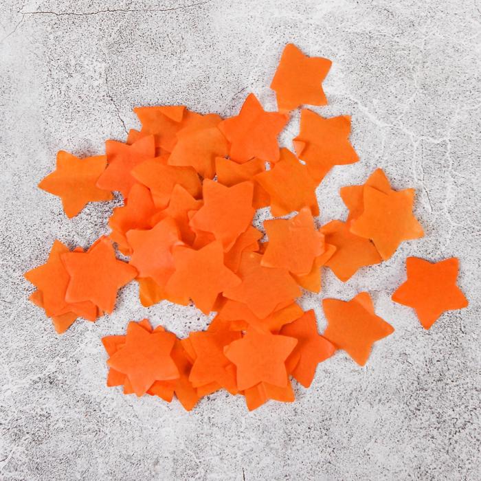 фото Наполнитель для шара «конфетти звёзды», 2 см, бумага, цвет оранжевый, 100 г страна карнавалия