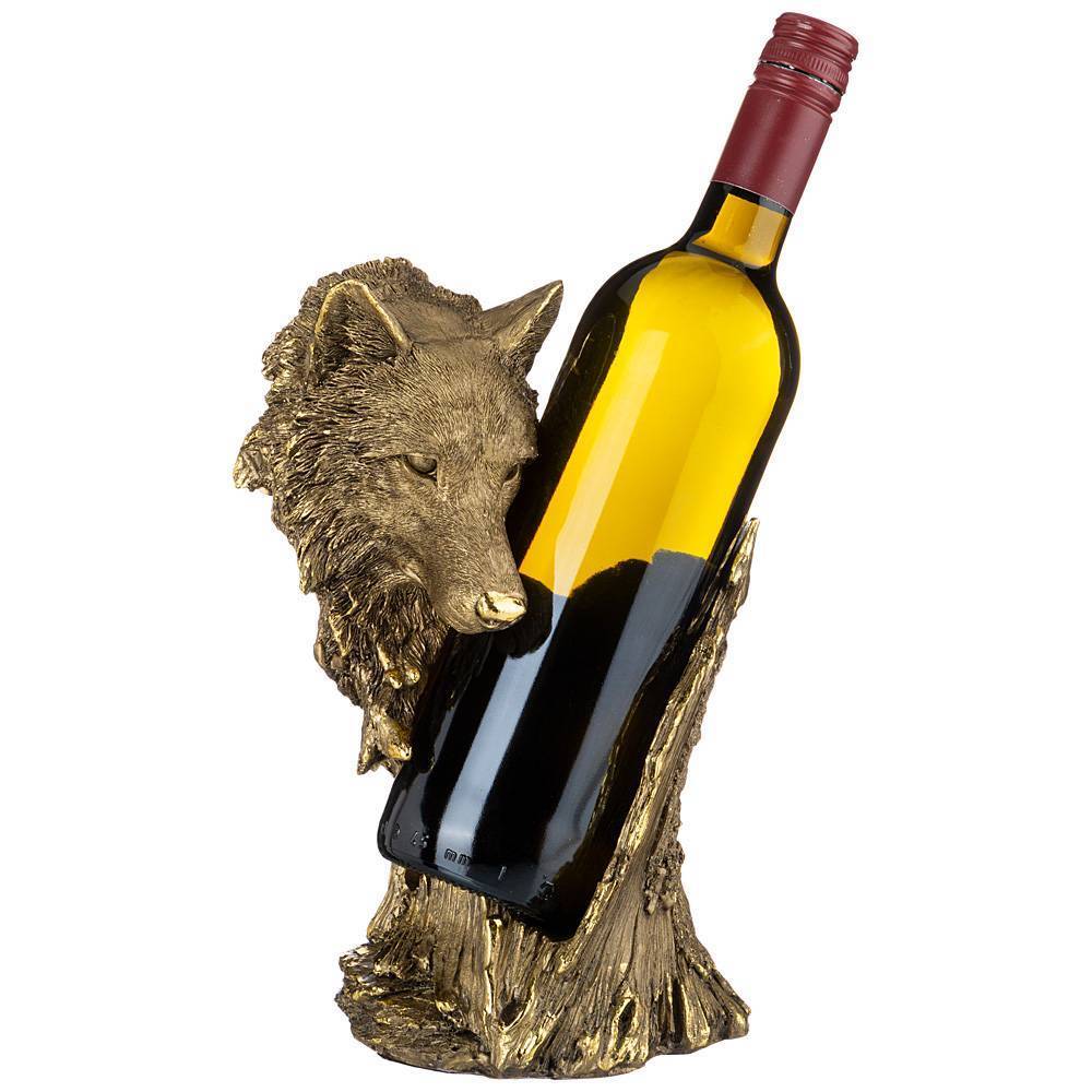 фото Подставка под бутылку lefard "волк" 17*26 см, бронза с позолотой (169-409)