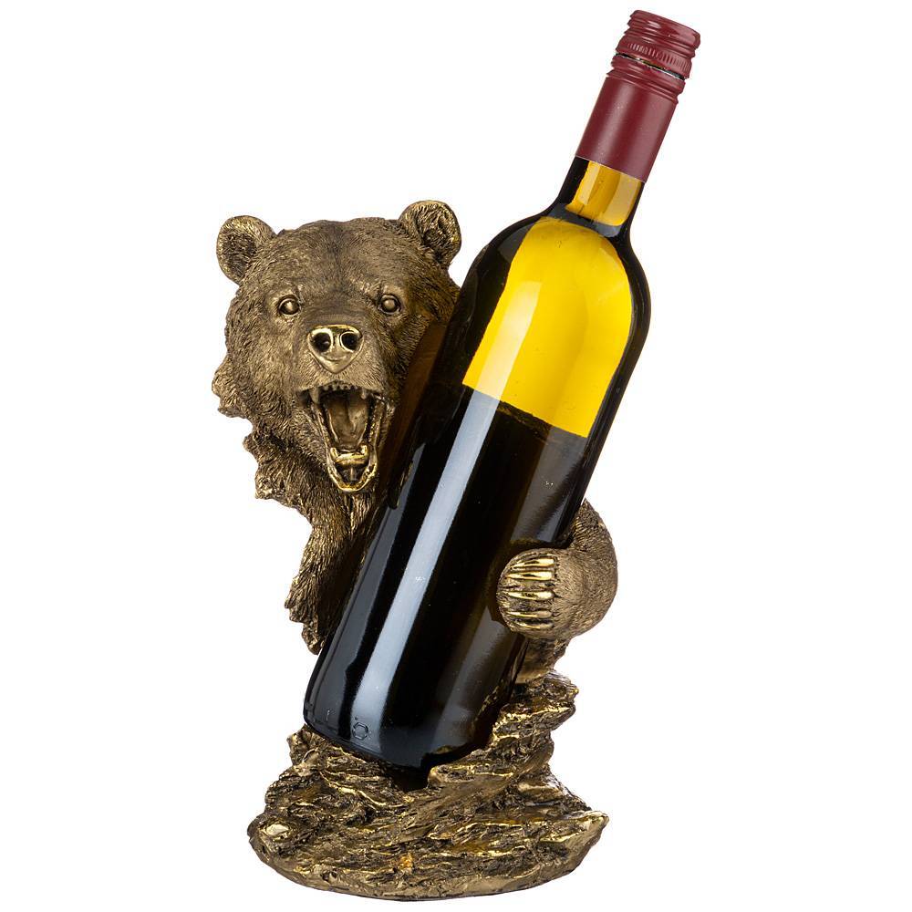 фото Подставка под бутылку lefard "медведь" 16*26 см, бронза с позолотой (169-410)