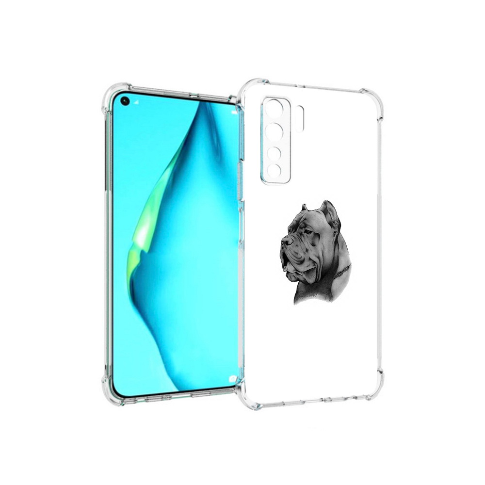 

Чехол MyPads Tocco для Huawei Nova 7 SE грозный бульдог, Прозрачный, Tocco