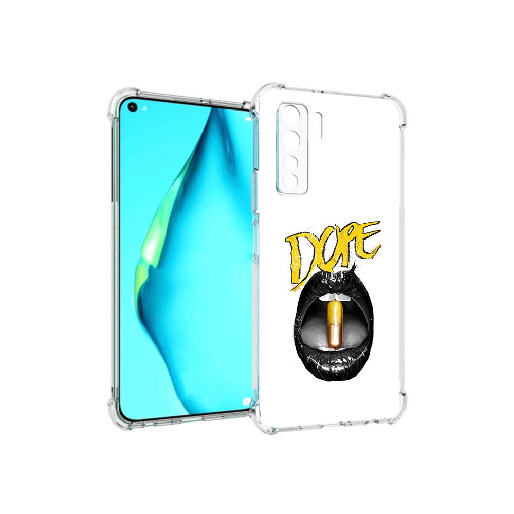 

Чехол MyPads Tocco для Huawei Nova 7 SE губы, Прозрачный, Tocco