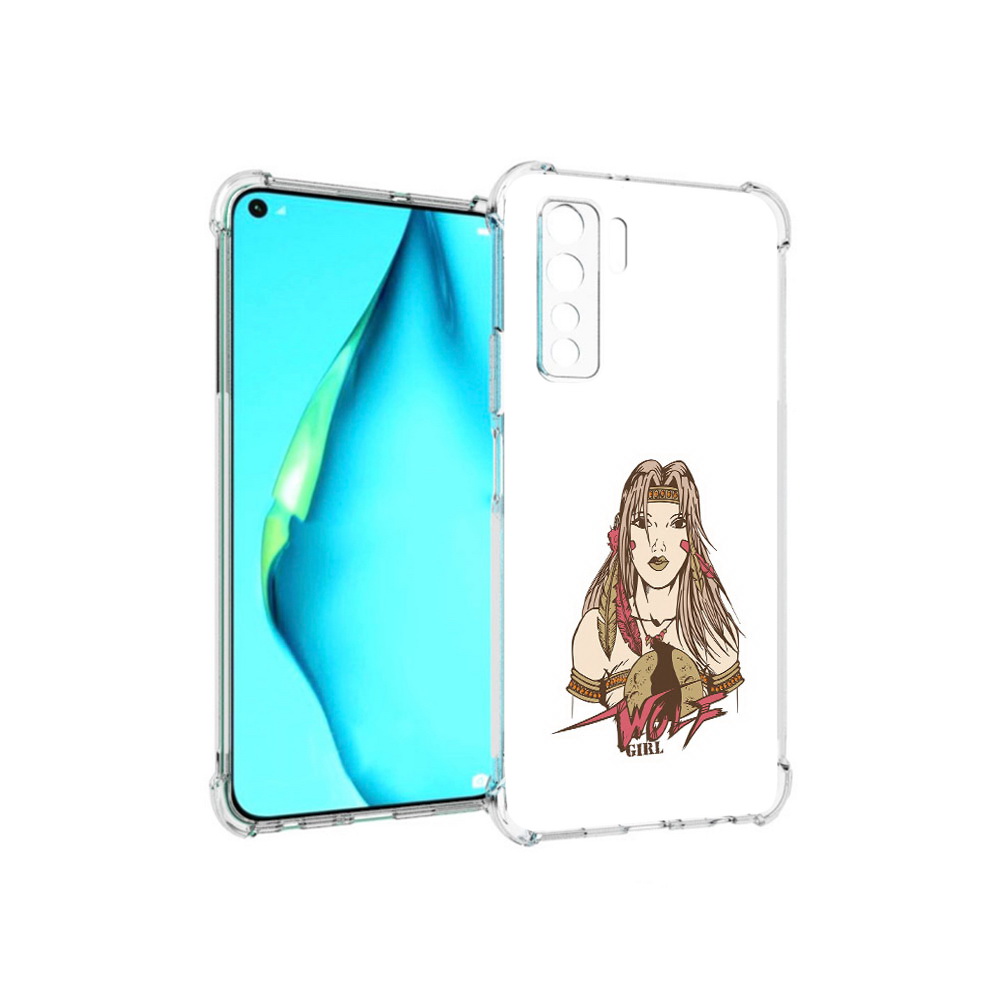 

Чехол MyPads Tocco для Huawei Nova 7 SE девушка волк, Прозрачный, Tocco
