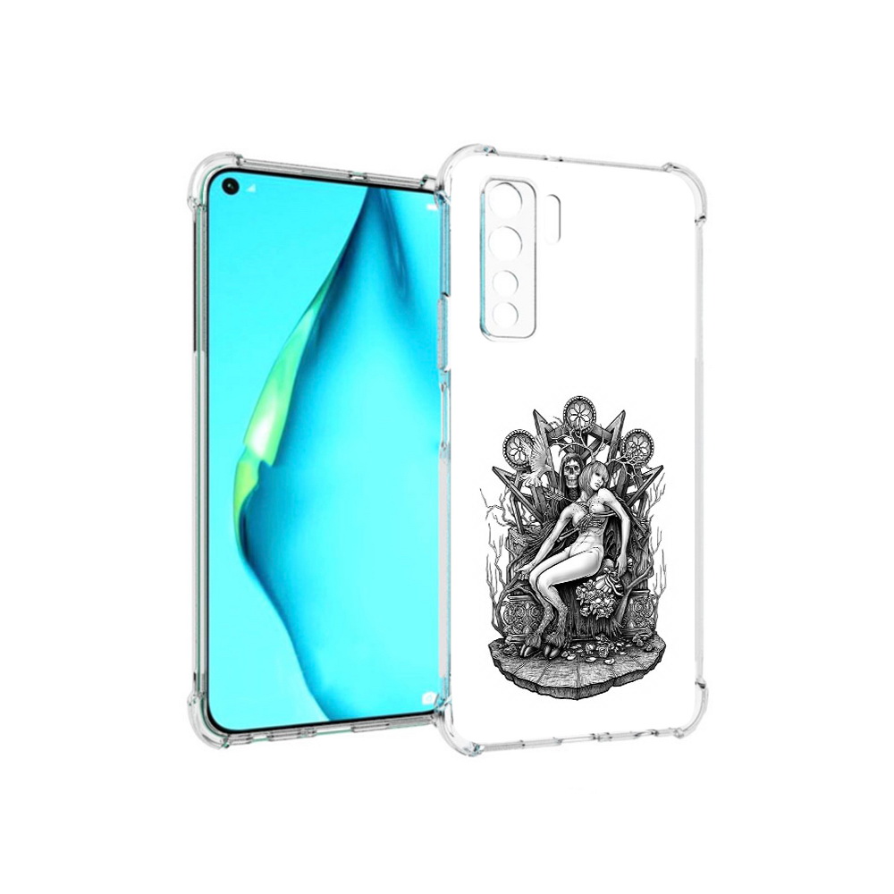 

Чехол MyPads Tocco для Huawei Nova 7 SE девушка на троне, Прозрачный, Tocco
