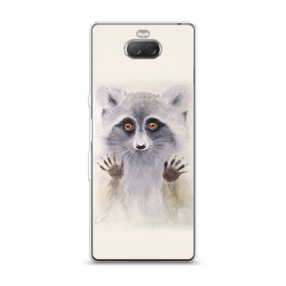 

Чехол на Sony Xperia XA3 "Енот за стеклом", Бежевый;серый, 53750-4