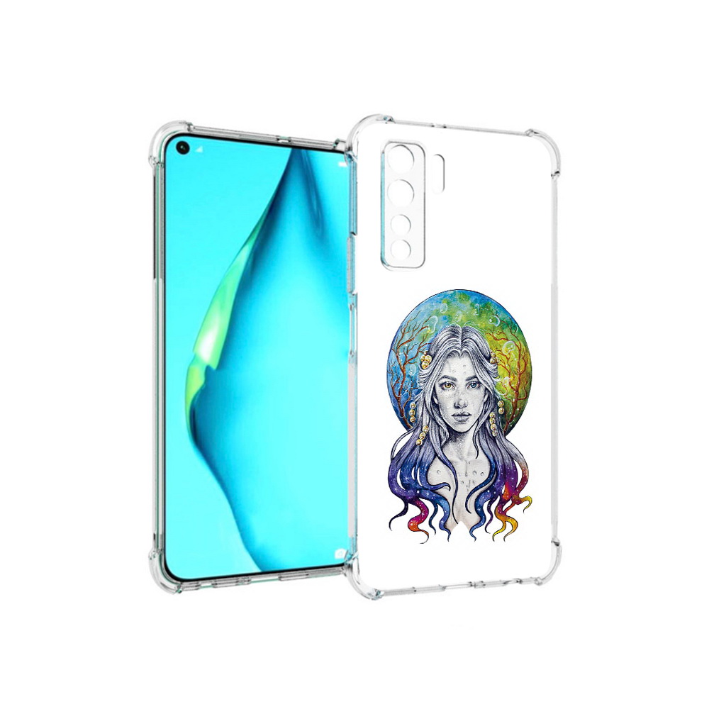 

Чехол MyPads Tocco для Huawei Nova 7 SE девушка с красивыми волосами, Прозрачный, Tocco