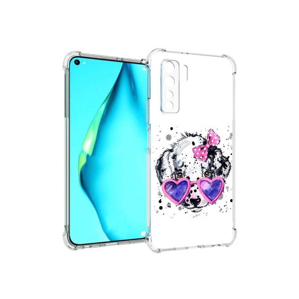 

Чехол MyPads Tocco для Huawei Nova 7 SE долматинец в очках, Прозрачный, Tocco