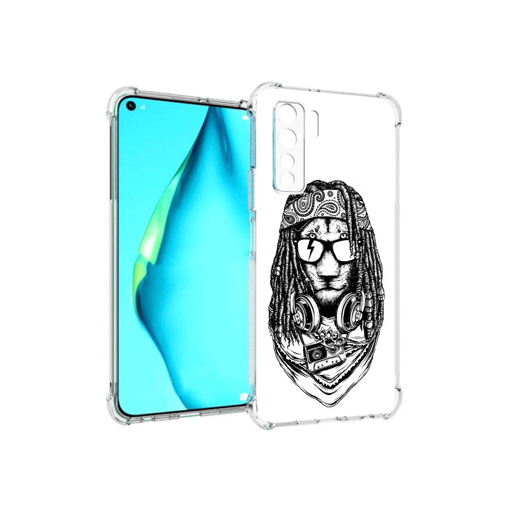 

Чехол MyPads Tocco для Huawei Nova 7 SE дреды льва, Прозрачный, Tocco