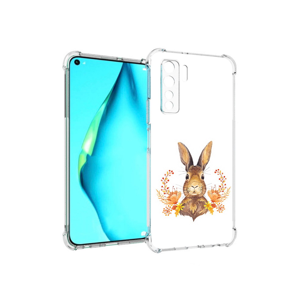 Чехол MyPads Tocco для Huawei Nova 7 SE зайка в цветах