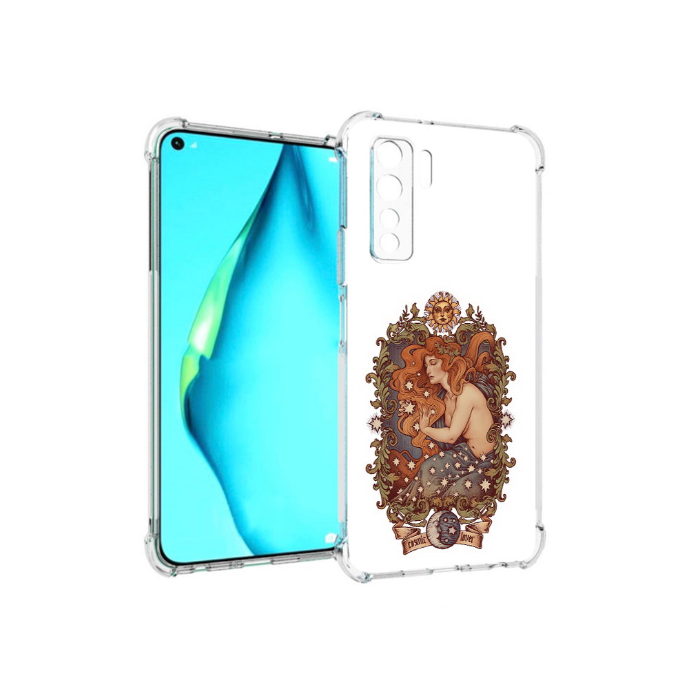 

Чехол MyPads Tocco для Huawei Nova 7 SE звездная девушка абстракция, Прозрачный, Tocco