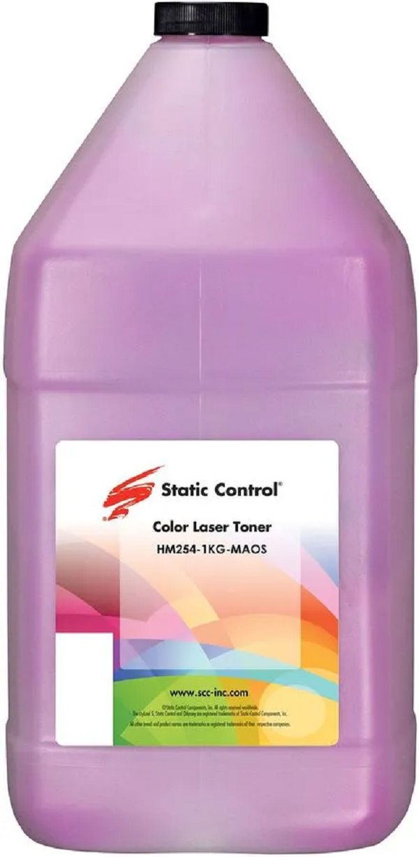 Тонер STATIC CONTROL HM254-1KG-MAOS,  для HP M252/254/45,  пурпурный, 1000грамм, флакон