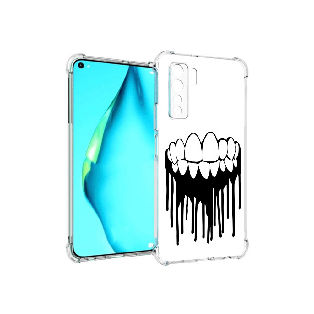 

Чехол MyPads Tocco для Huawei Nova 7 SE зубы, Прозрачный, Tocco
