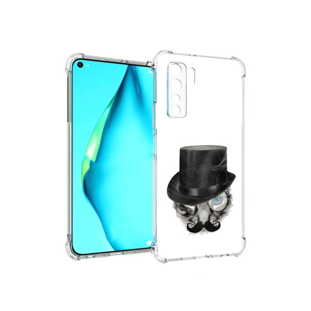

Чехол MyPads Tocco для Huawei Nova 7 SE интелегентный кот, Прозрачный, Tocco