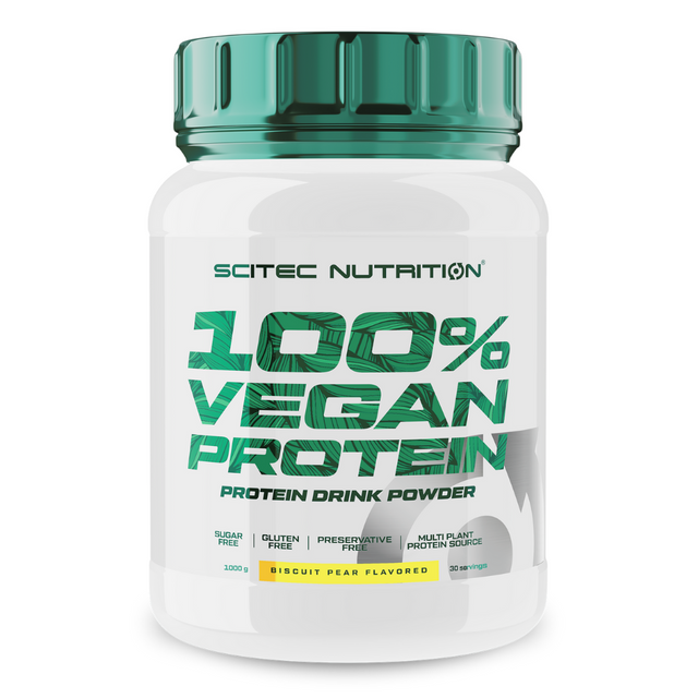 

Вегетарианский протеин Scitec Nutrition 100% Vegan Protein 1000 г, бисквит-груша