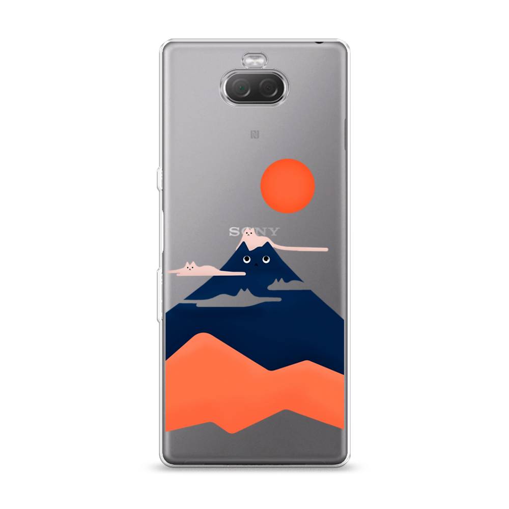

Чехол на Sony Xperia XA3 "Кот-гора", Черный;оранжевый, 53750-4
