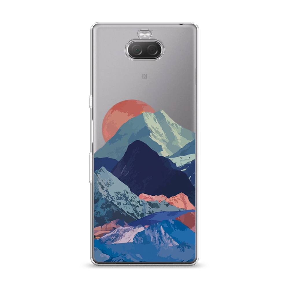 

Чехол на Sony Xperia XA3 "Закат в снежных горах", Красный;серый;голубой, 53750-2