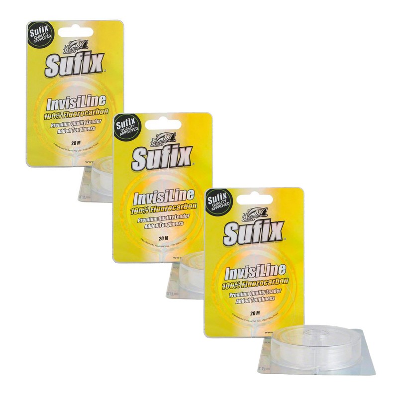 фото Леска флюрокарбоновая sufix invisiline 0,27 мм, 20 м, 6,1 кг, clear, 3 шт