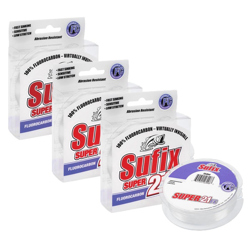 фото Леска флюрокарбоновая sufix fluoro tippet 0,203 мм, 25 м, 2,7 кг, clear, 3 шт