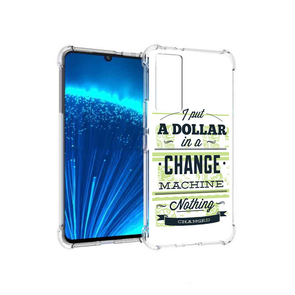 

Чехол MyPads Tocco для Vivo V21E доллар надпись (PT226954.394.336), Прозрачный, Tocco