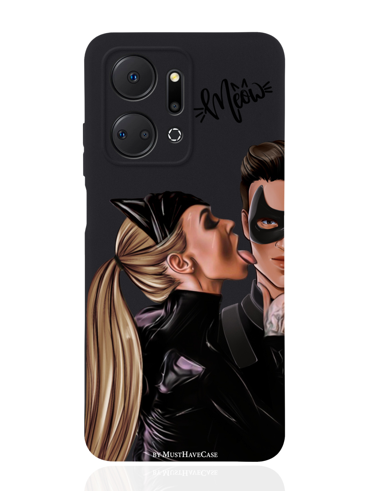 

Чехол MustHaveCase для Honor X7a Кошечка с парнем черный, Коричневый;черный