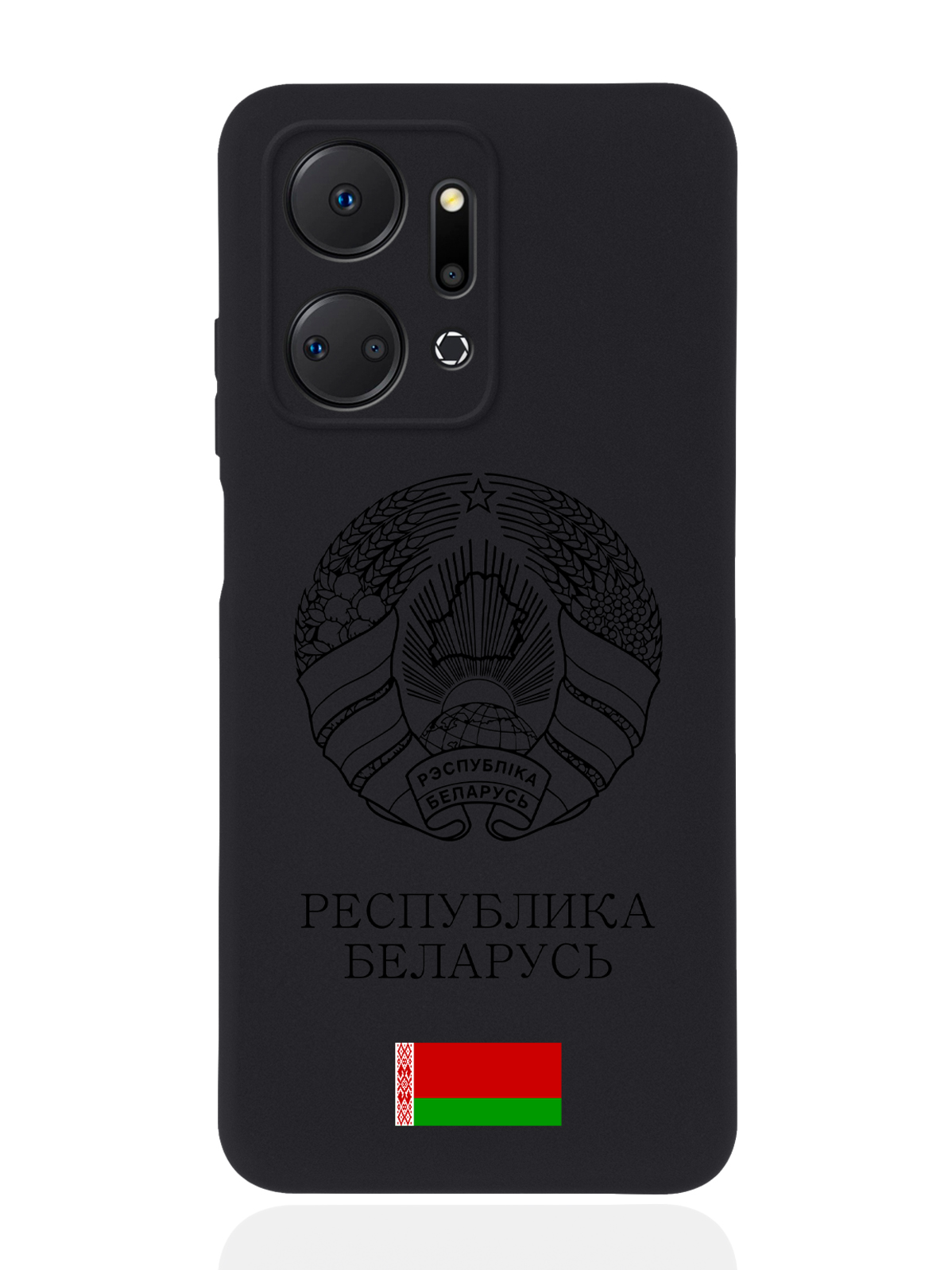 фото Чехол signumcase для honor x7a черный лаковый герб белоруссии/ герб беларуси черный