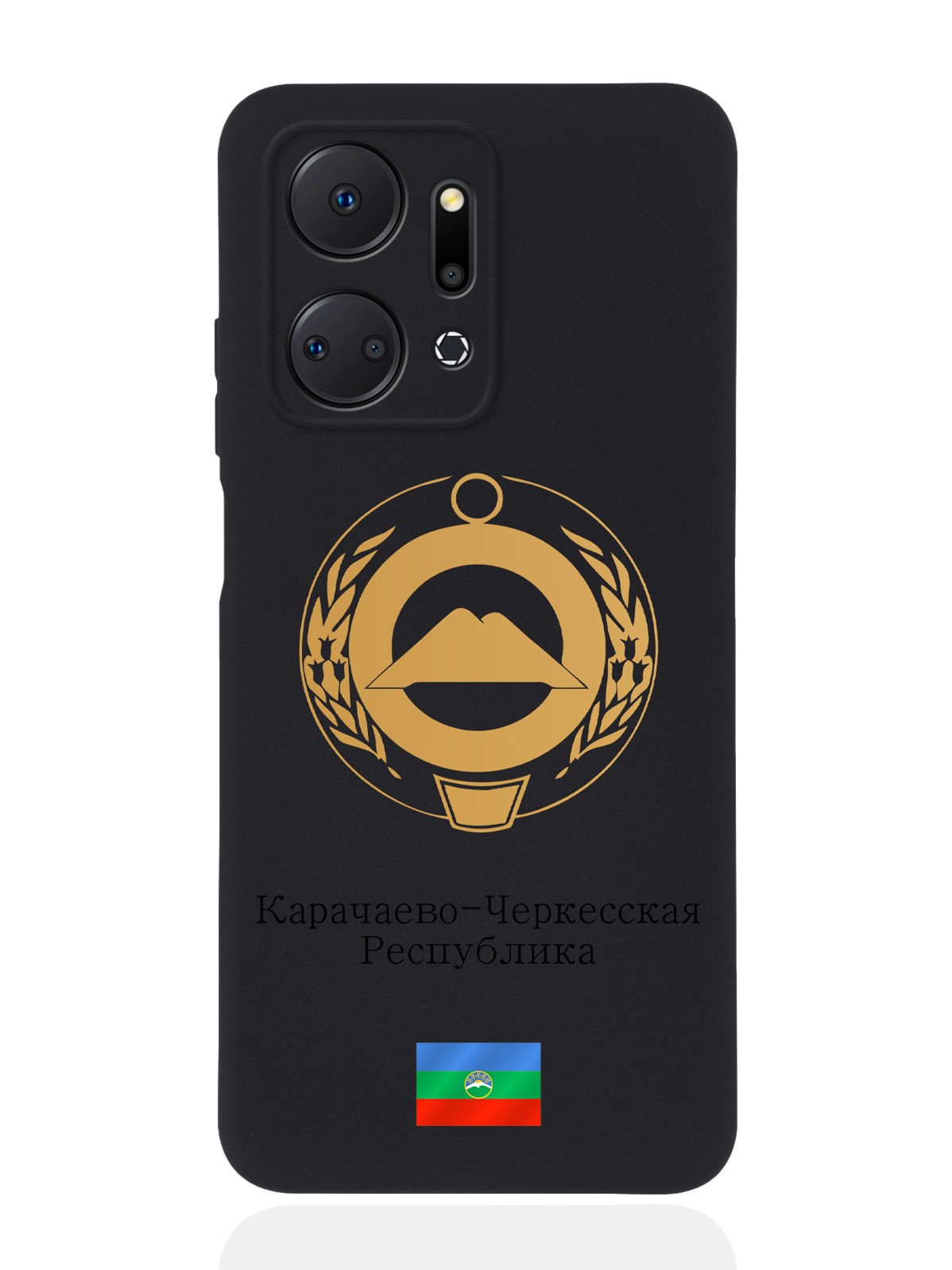 фото Чехол signumcase для honor x7a золотой герб карачаево-черкесской республики черный