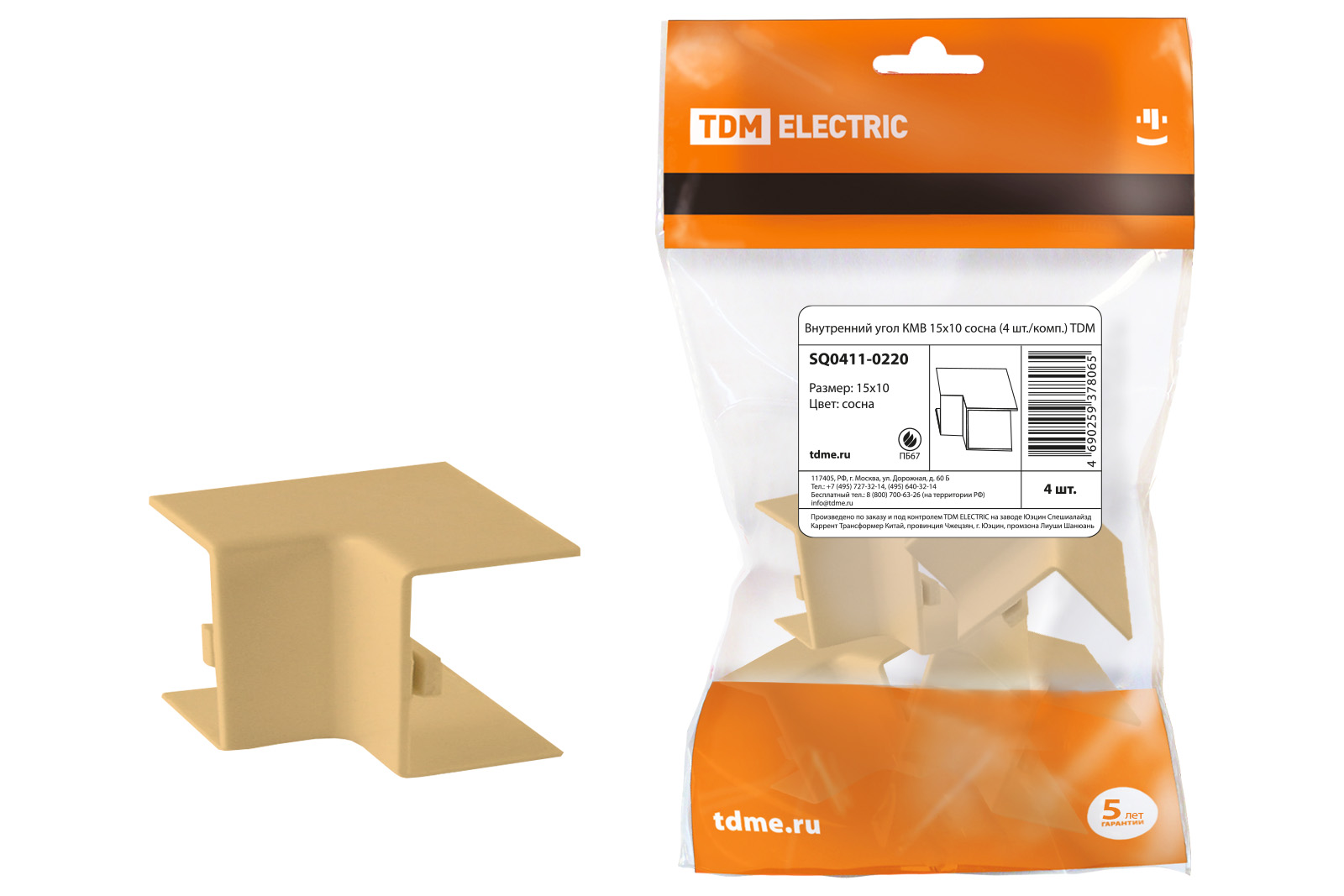 

Внутренний угол КМВ 15х10 сосна (4 шт./комп.) TDM SQ0411-0220, Бежевый