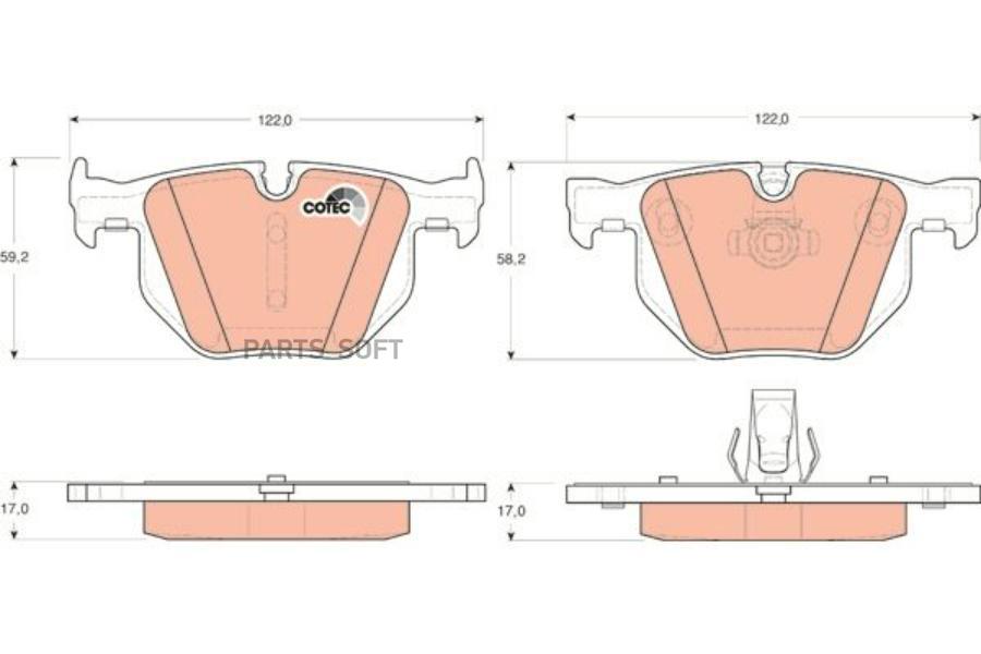 Колодки тормозные задние дисковые BMW 5(E60/61) 2.0D-3.0 03-10 / 6(E63 / 4) 3.0 04>