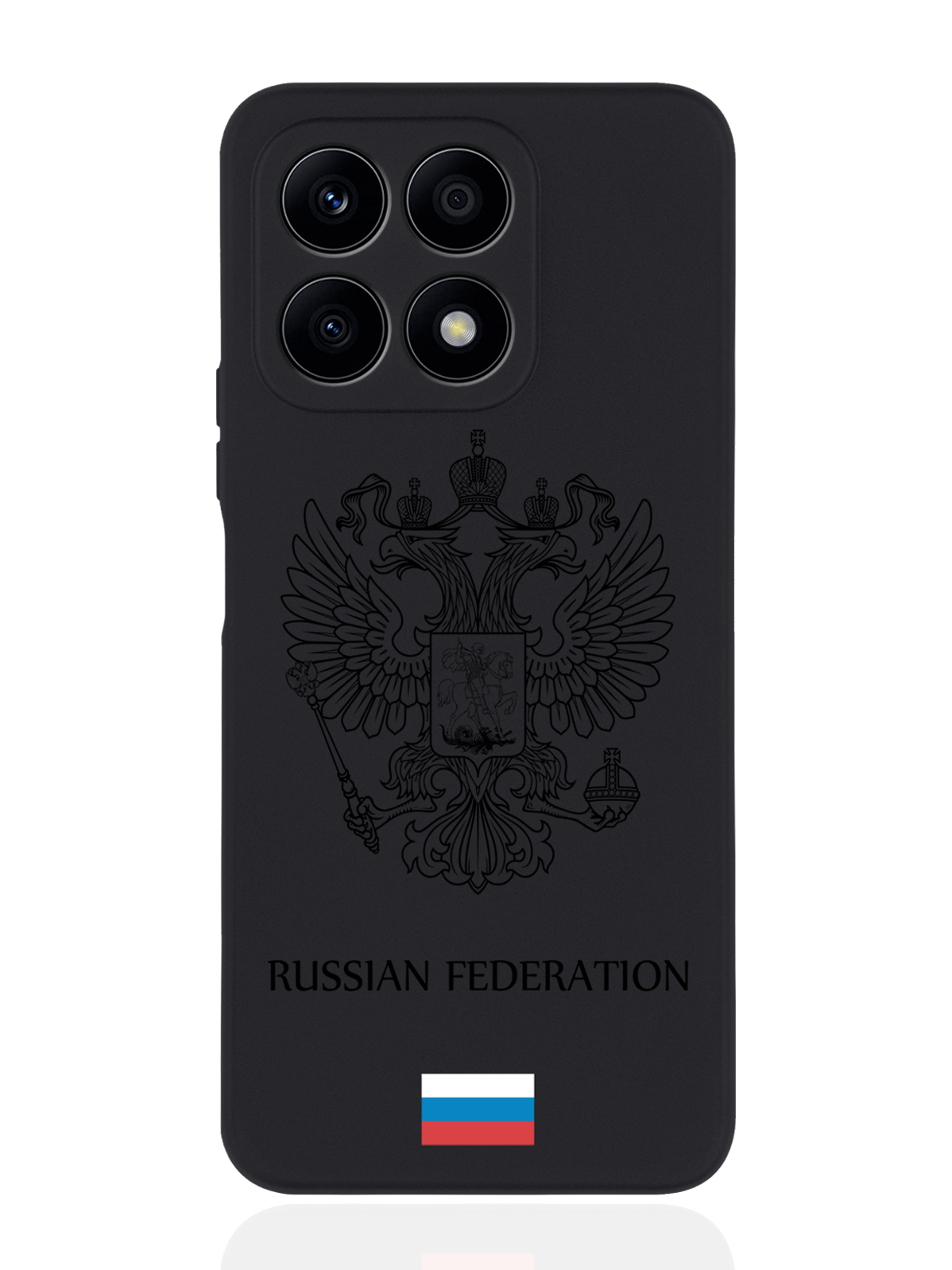 фото Чехол musthavecase для honor x8a черный лаковый герб россия черный