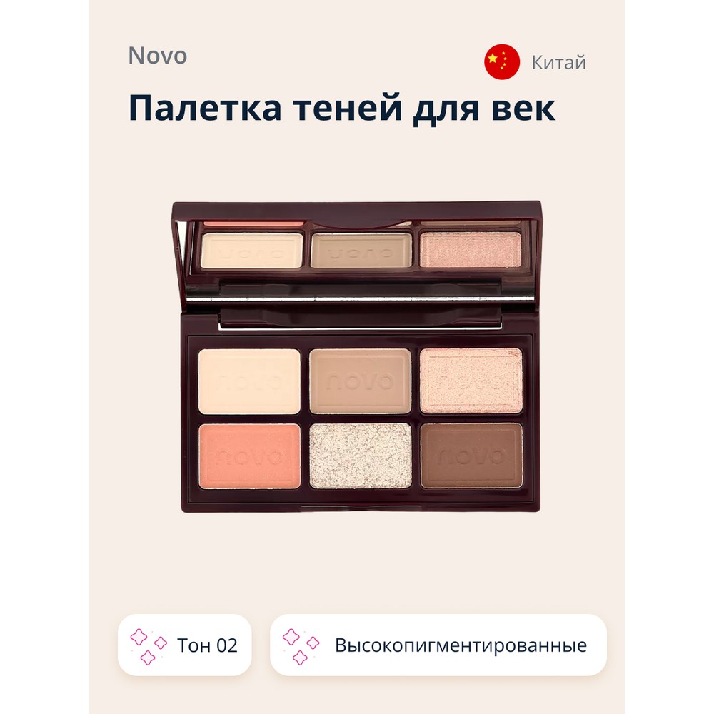 Палетка теней для век Novo CHOCOLATE PALETTE тон 02