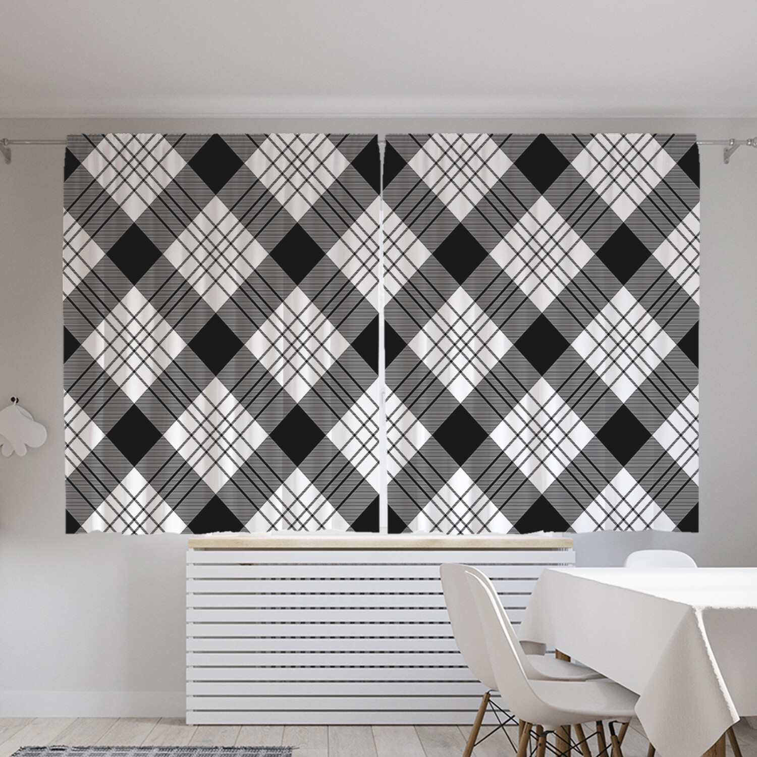 

Шторы с фотопечатью JoyArty "Графическая шотландка" из сатена, 290х180 см, Графическая шотландка