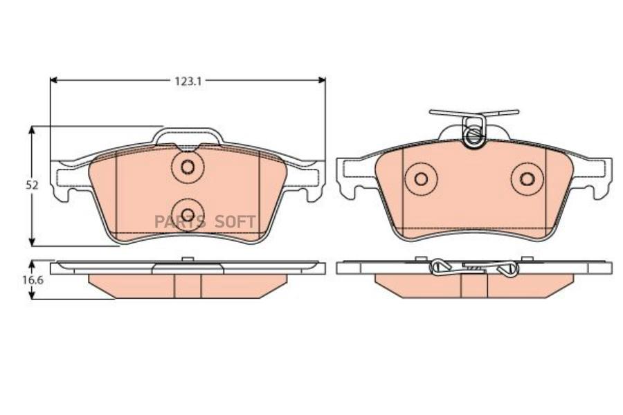 Колодки тормозные задние дисковые FORD FOCUS II GDB2086