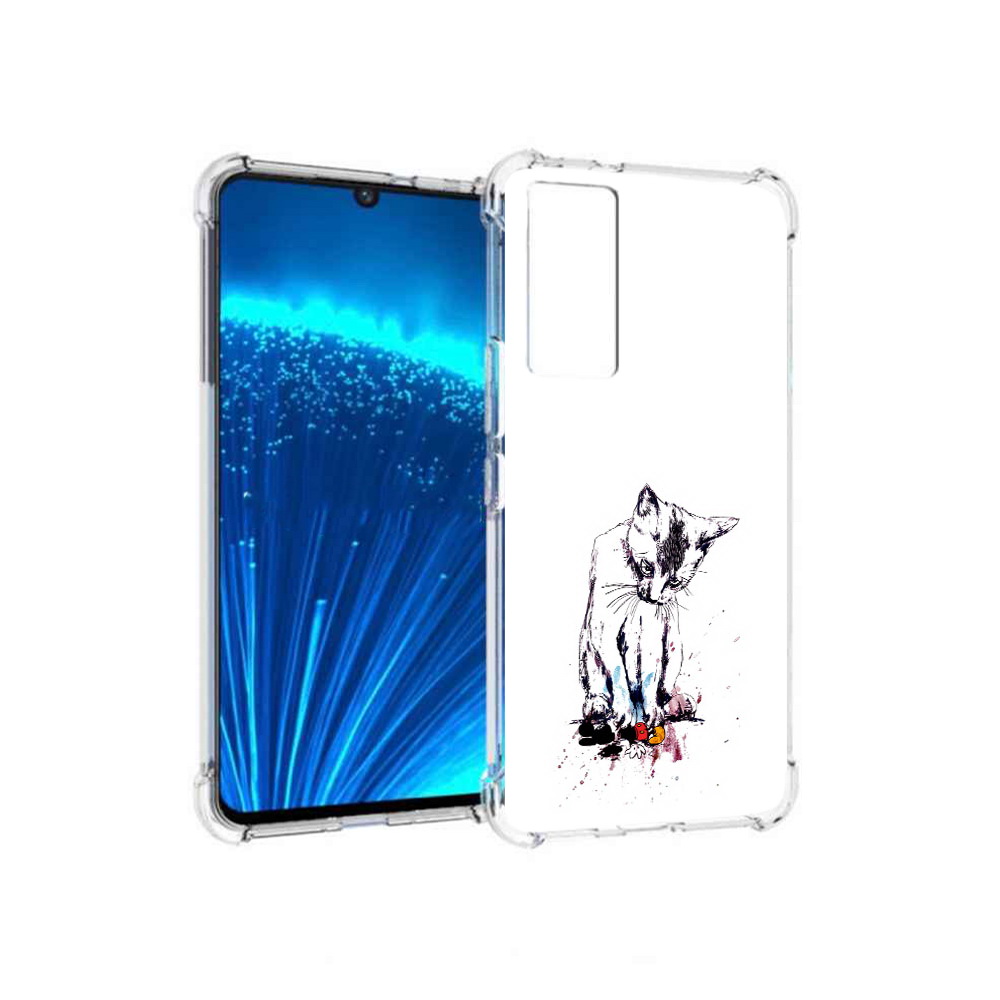 

Чехол MyPads Tocco для Vivo V21E кот и микки (PT226954.394.399), Прозрачный, Tocco