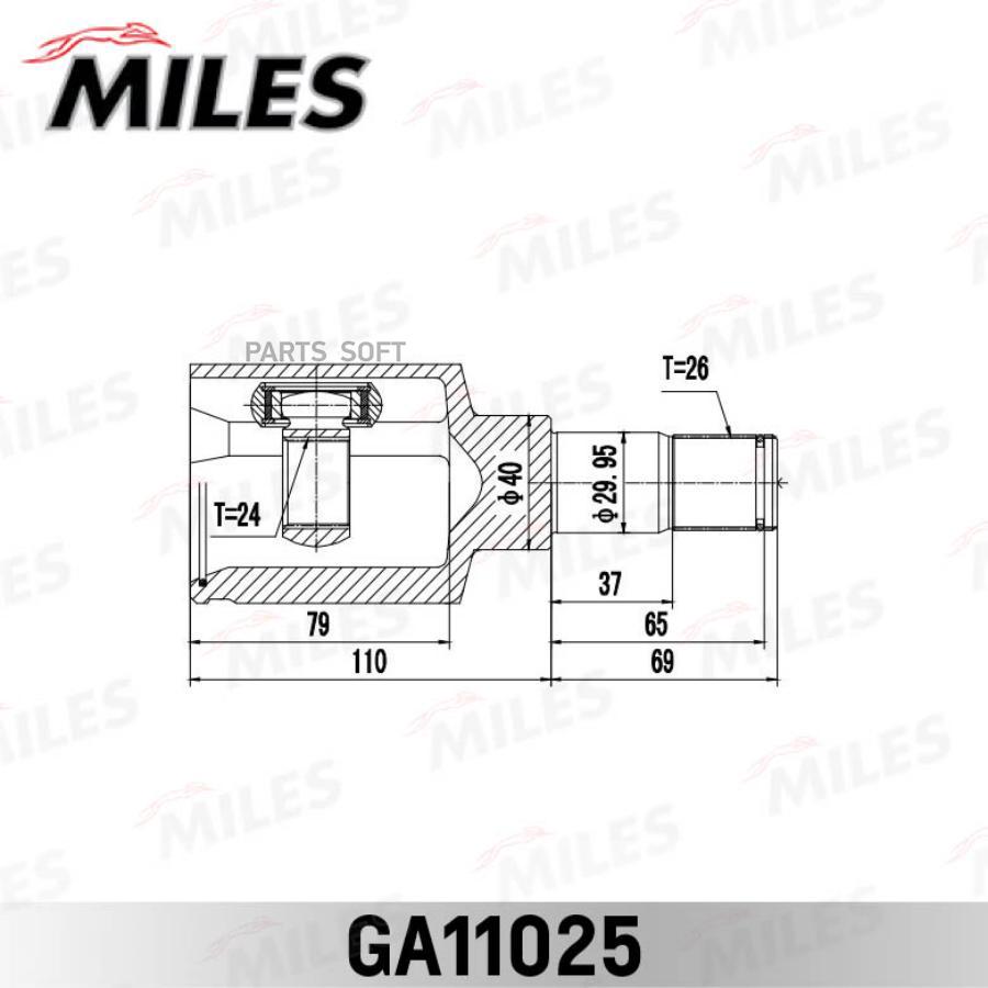 

MILES GA11025 ШРУС FORD TRANSIT CONNECT TC7 2002-2013 внутр. лев.